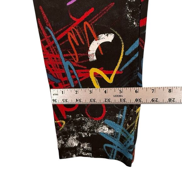 Joseph Ribkoff SIZE 8 Womens PullOn Pants 213696 Black-Multi Abstract Cropped - Picture 8 of 12